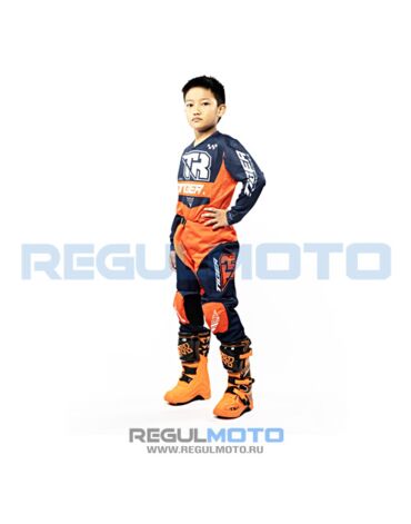 Спортивная защита на тело с мотоштанами TIGER RSK 3.5 KIDS, синий оранжевый 