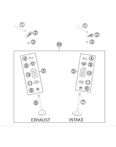 KTM VALVE KIT 350 EXC F 12 14 Комплект клапанов с пружинами и тарелками 350 EXCF 12 16 / FE 13 16 (77536030010)