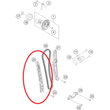 Успокоитель цепи ГРМ KTM450(12 15)FC450(14 15), original - миниатюра 1