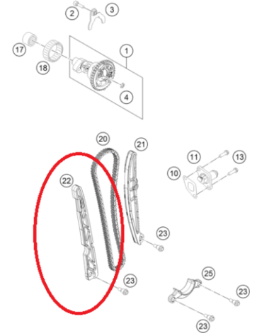 Успокоитель цепи ГРМ KTM450(12 15)FC450(14 15), original
