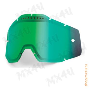 Линза для маски 100% Racecraft Accuri Strata Vented Dual Pane Lens Anti Fog Green Mirror - миниатюра 1