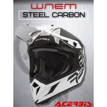 Acerbis Шлем Steel Carbon White Black - миниатюра 8