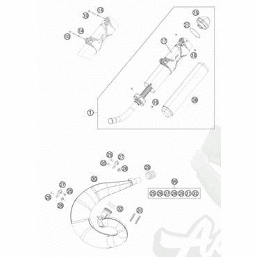KTM 44,00X3,00 VITON уплотнение выхлопа для двухтактных мотоциклов 125 150 200 250 300 SX EXC 99-> ( 0770440030 ) - миниатюра 2