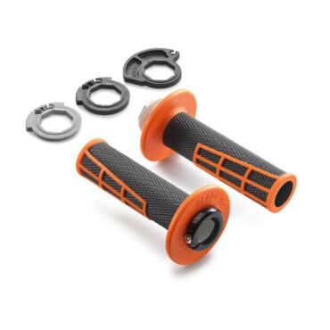 Грипсы Lock on черно оранжевые с открытым торцом KTM 17 23 - миниатюра 1