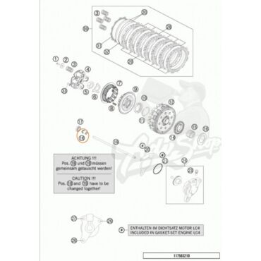 KTM нажимной болт штока сцепления 690 09 20 ( 75032055100 ) - миниатюра 3