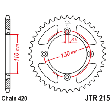 Звезда ведомая стальная 50 зубов Honda CR85 / CRF150R JT - миниатюра 1