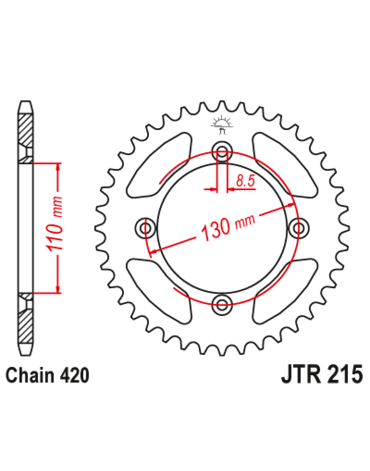 Звезда ведомая стальная 50 зубов Honda CR85 / CRF150R JT