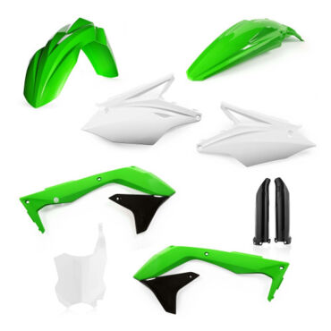 Комплект пластика Kawasaki KX450F (2016 2018), Зеленый белый черный  - миниатюра 1