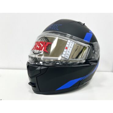 Шлем модуляр RSX Spark (HS 159) Winter, черно синий матовый, очки желтые - миниатюра 6