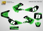 Наклейки на мотоцикл кроссовый Kawasaki KX65 2006 2023. Серия Green