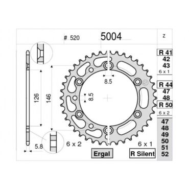 Звезда ведомая Ognibene 5004 R44 (JTR808.44) - миниатюра 1
