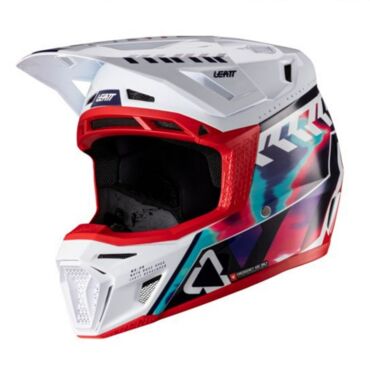 Leatt Шлем кроссовый 8.5 Royal Blue Red V26 + очки Velocity 5.5 - миниатюра 7
