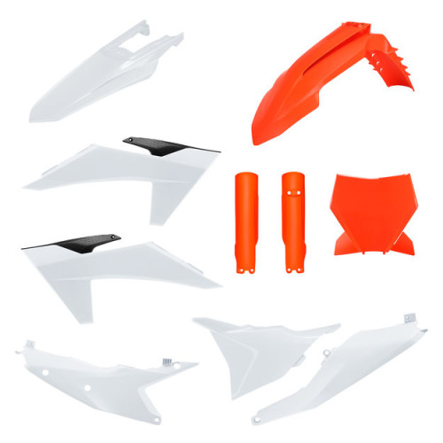 Комплект пластика Polisport 91286 KTM Кросс 23+, эндуро 24+ оранжево белый - фото 1