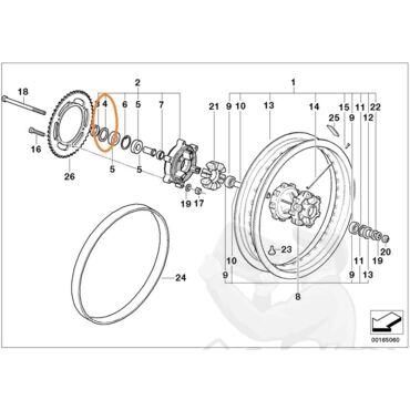 BMW SHAFT SEAL Сальник заднего колеса правый G650 X ( D=32X47X7 )  ( 27 71 7 718 214 ) - миниатюра 2