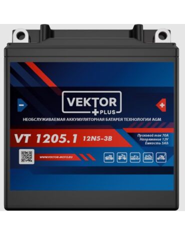 АКБ Vektor VT1205.1 YB5L B (119 х 60 х 129) 5Ач