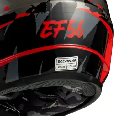 Мотошлем EF56 Base MX красно серый - миниатюра 4
