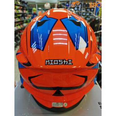 Шлем кроссовый KIOSHI Holeshot 801 оранжевый синий - миниатюра 5