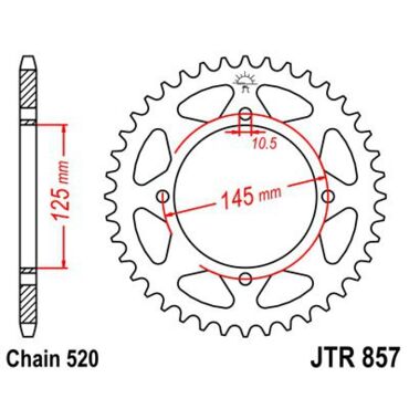 JTR 857 46 звезда ведомая стальная (C49) 46 зубов Yamaha XTZ660 Tenere  96 98 - миниатюра 3