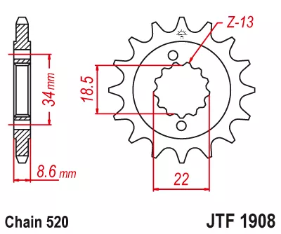 Звезда ведущая JTF1908 - фото 1