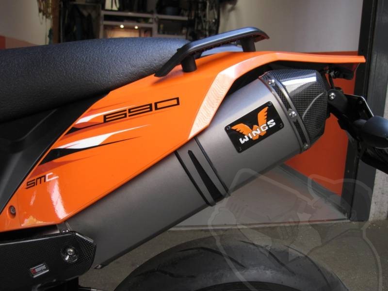 Wings Titanium Mufflers прямоточный титановый выхлоп (silver)  690 R / SMC ( 09 - 13 ) - фото 4