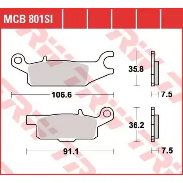 Колодки тормозные дисковые MCB801SI - миниатюра 1