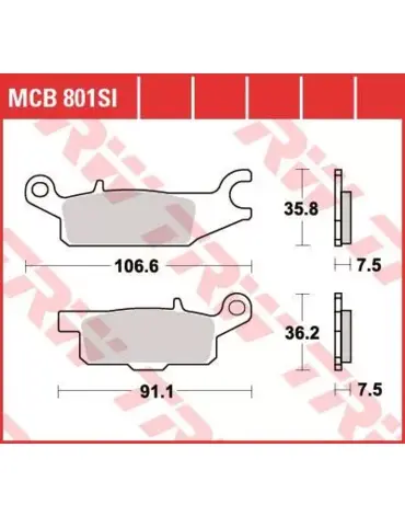Колодки тормозные дисковые MCB801SI