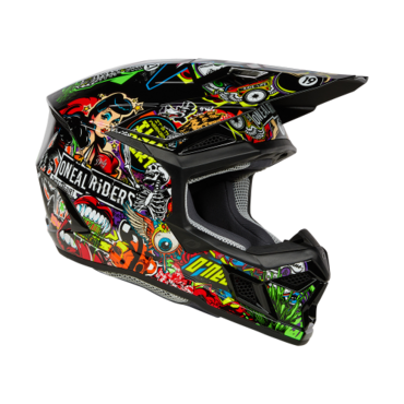 Oneal Шлем кроссовый детский 3Series Youth Crank V.24 красный/ зеленый - миниатюра 4