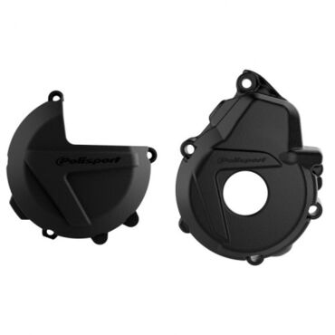 Комплект защиты крышек сцепления и генератора Polisport EXC F 250 350 (17) (черн.) - миниатюра 1