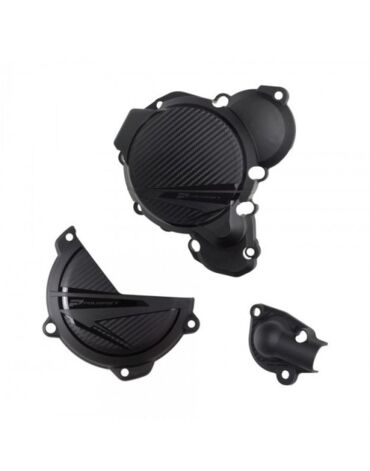 Комплект защита крышки сцепления + зажигания + помпы Polisport KTM EXC XCW250 300 2024 черная