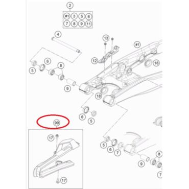 Накладка на маятник KTM HQ85(15 24) с винтами - миниатюра 1