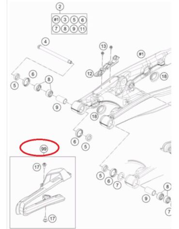Накладка на маятник KTM HQ85(15 24) с винтами