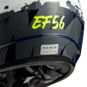 Мотошлем EF56 Base MX сине белый HiViz - миниатюра 3