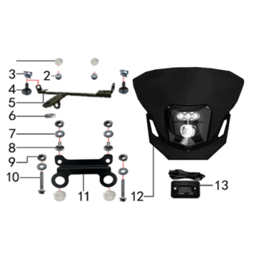 Фара LED (1+3) чёрный.616.0331 - миниатюра 4