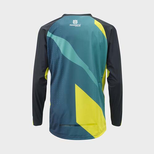 Мотоджерси подростковая Husqvarna Railed Jersey, blue yellow (YL, Детская Кросс эндуро) - миниатюра 2
