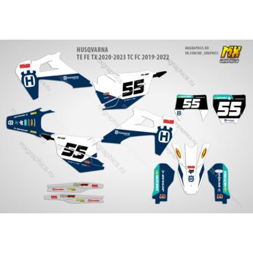 Наклейки на эндуро и кроссовые мотоциклы Husqvarna TE FE TX 2020-2023 TC FC 2019-2022. Серия FACTORY Racing - миниатюра 1