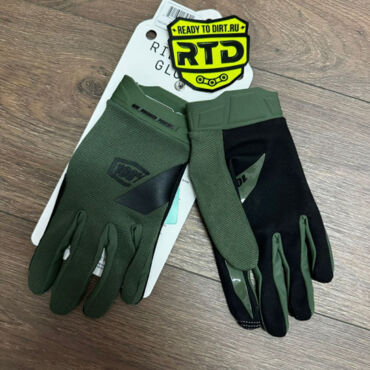 Мотоперчатки 100% Ridecamp Army Green Black - миниатюра 2