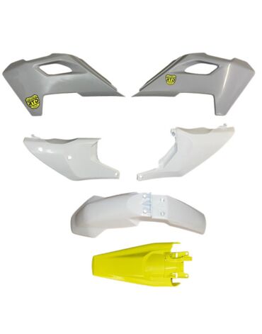 Комплект пластика Husqvarna Кросс TC FC 125 450 (2023 2024), Белый желтый серый