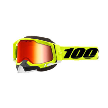 100% Очки Racecraft 2 Snowmobile Goggle Fluo Yellow Mirror Red Lens - миниатюра 1