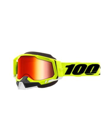 100% Очки Racecraft 2 Snowmobile Goggle Fluo Yellow Mirror Red Lens