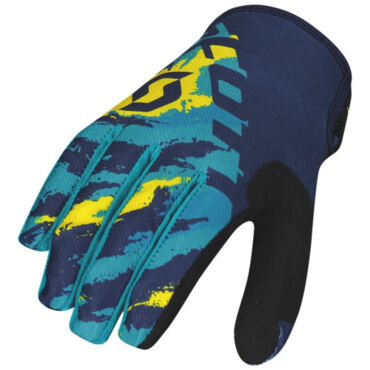 Scott Перчатки 350 Fury blue yellow - миниатюра 1