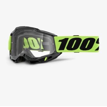 Очки для мотокросса подростковые 100% ACCURI 2 JUNIOR Neon Yellow с прозрачной линзой - миниатюра 1
