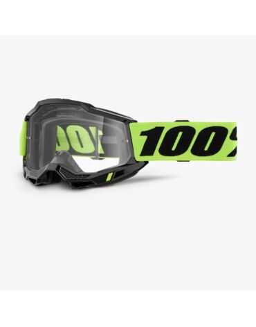 Очки для мотокросса подростковые 100% ACCURI 2 JUNIOR Neon Yellow с прозрачной линзой