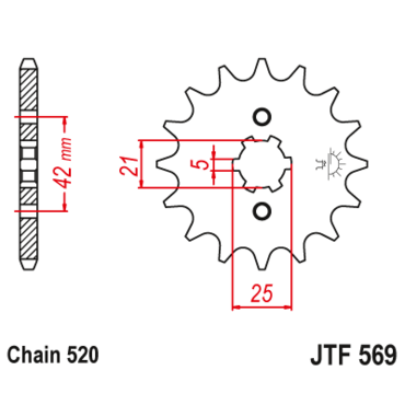 JTF 569 16 звезда ведущая 16 зубов  (Yamaha WR250) - миниатюра 1