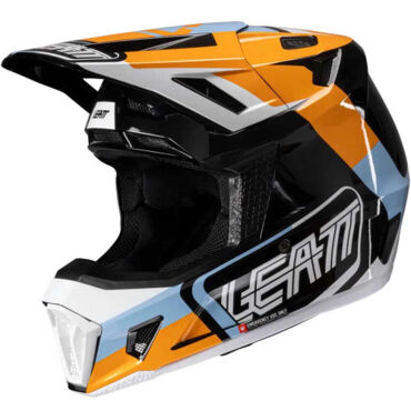 Шлем кроссовый Leatt 7.5 V25 orange с очками - миниатюра 4