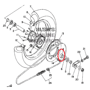Подшипник заднего колеса YZ85, левый - миниатюра 1