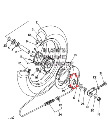 Подшипник заднего колеса YZ85, левый