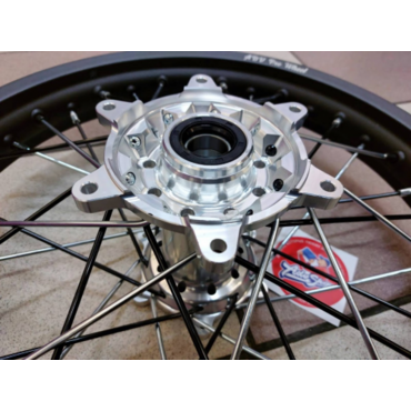 AdvProWheel комплект колес R21*1,6 + R18*2,15 ( фрезерованные ступицы / черные обода / спицы зебра ) EXC EXCF 17-> TE FE 17-> - миниатюра 8