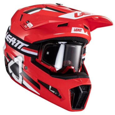 Шлем кроссовый Leatt Moto 3.5 V24 red с очками - миниатюра 1