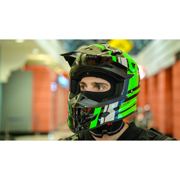 Кроссовый шлем IXS IXS361 2.3, Чёрный Зелёный - миниатюра 10