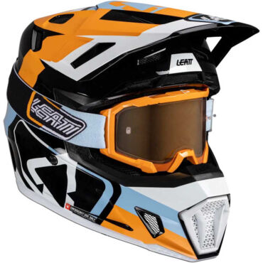 Шлем кроссовый Leatt 7.5 V25 orange с очками - миниатюра 5